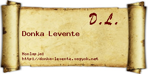 Donka Levente névjegykártya